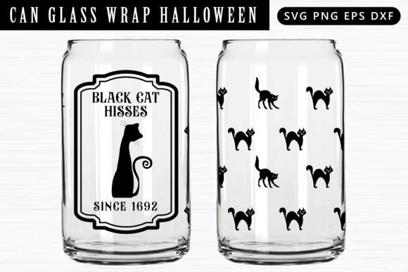 Black Cat Hisses Since 1692 Can Glass