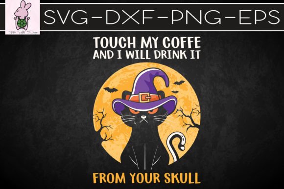 Black Cat Touch My Coffee Halloween Design Review