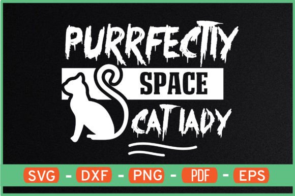 Purrfectly Space Cat Lady Embroidery Design