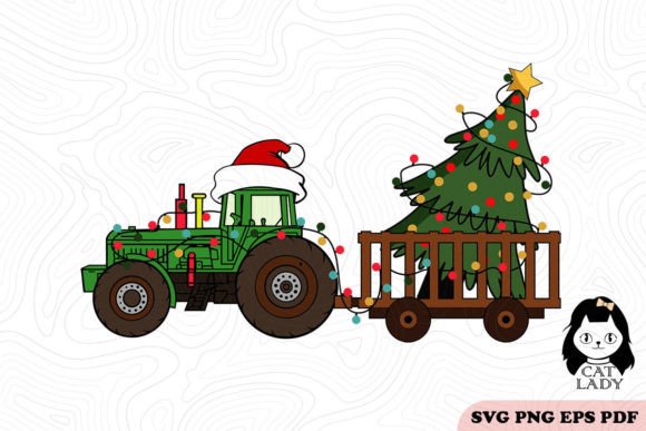 Tractor Farm Christmas SVG PNG Review